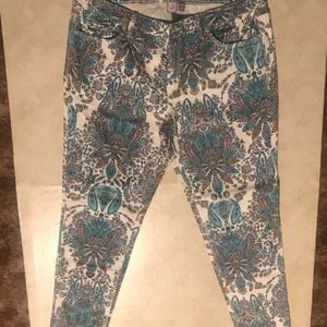 JCP white print jeans